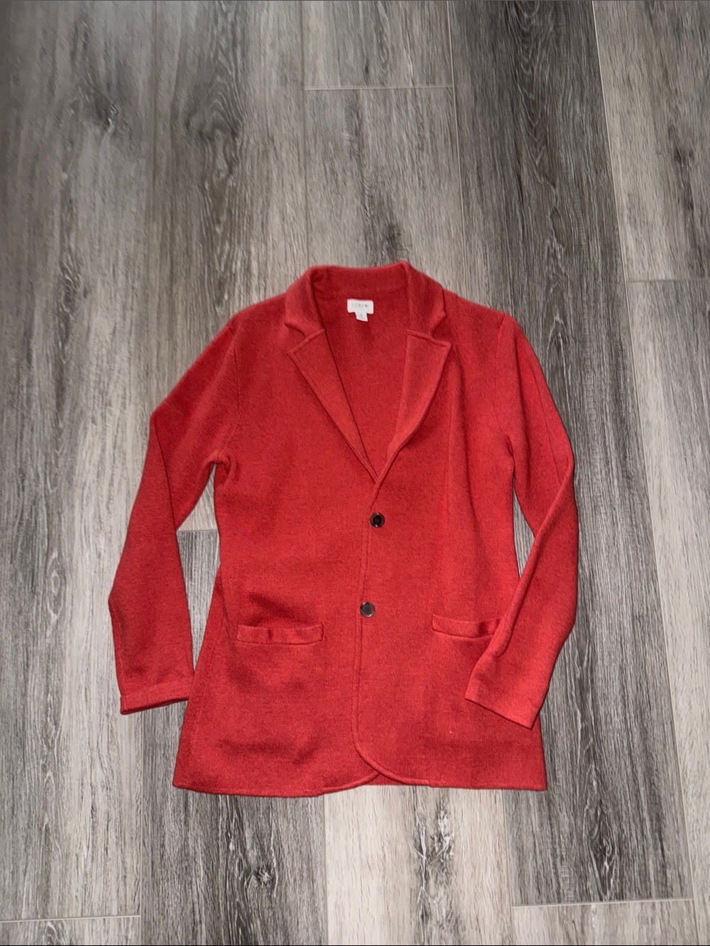 J. Crew Coral-Red Knit Cardigan